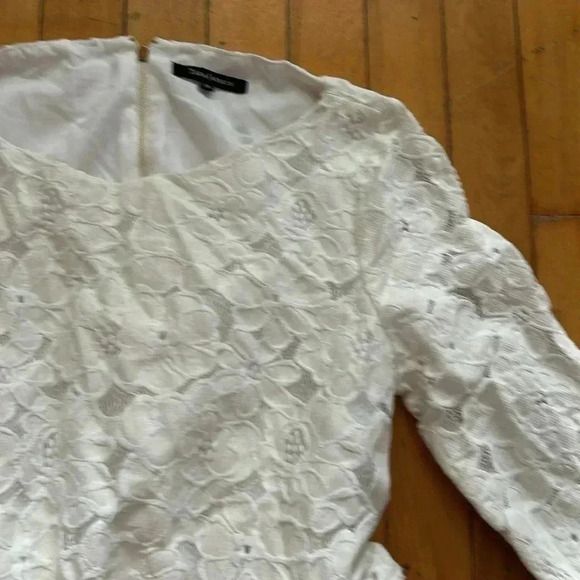 Tara Jarmon ivory lined flower lace  dress - Picture 2 of 7